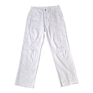 Shein Baggy Distressed White Jeans Large